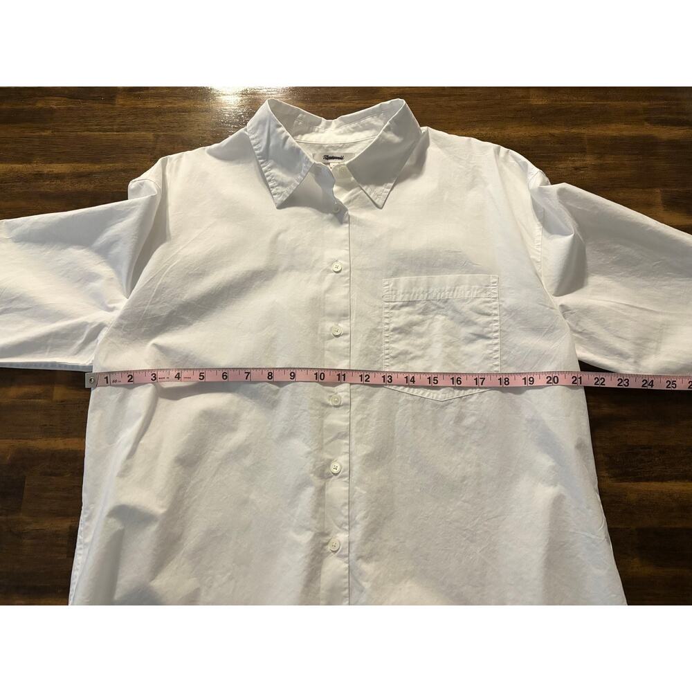 Madewell Women’s Large The Easy Shirt 100% Cotton Poplin Button Front White - Picture 6 of 11